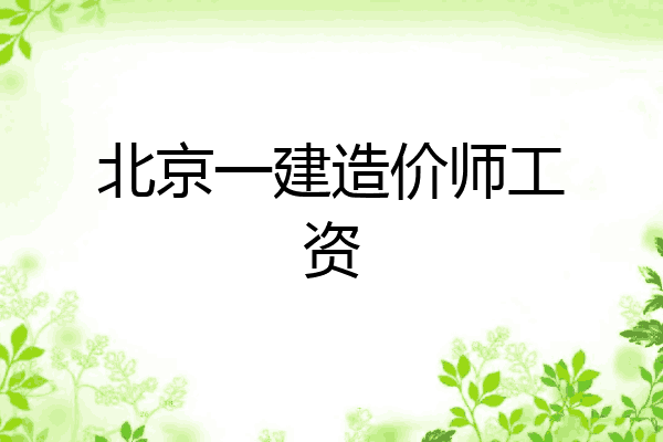 北京一建造价师工资