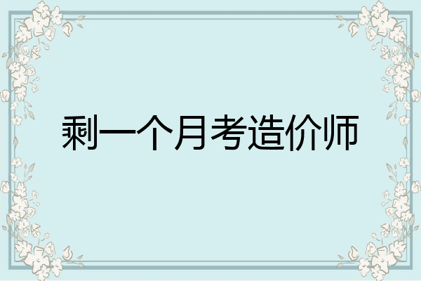 剩一个月考造价师