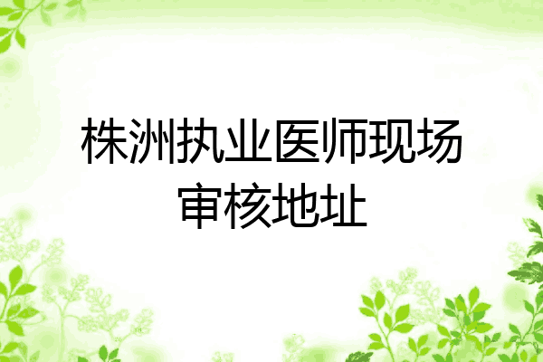 株洲执业医师现场审核地址