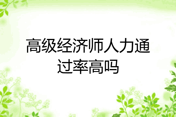 高级经济师人力通过率高吗