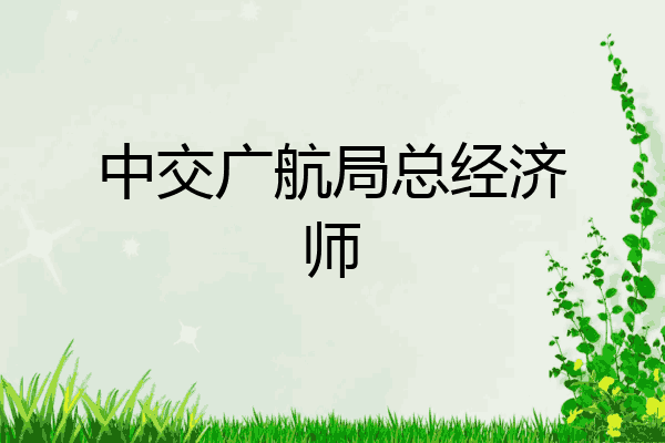 中交广航局总经济师