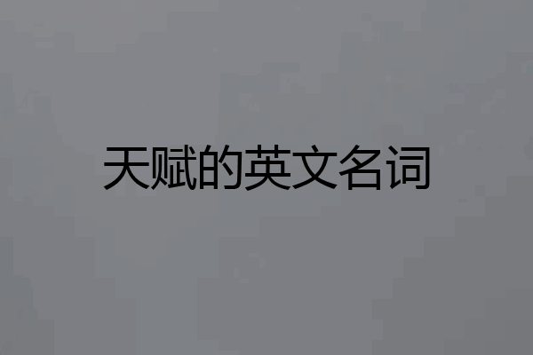 天赋的英文名词