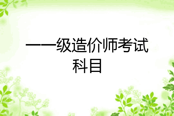 一一级造价师考试科目