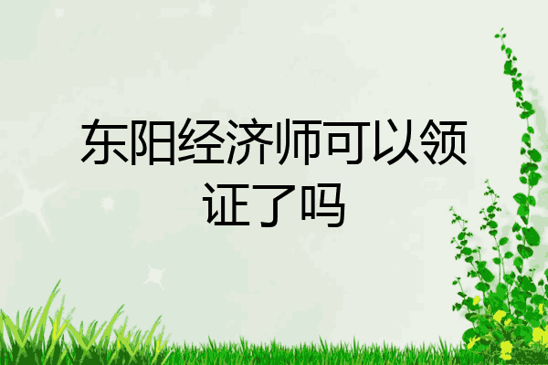 东阳经济师可以领证了吗