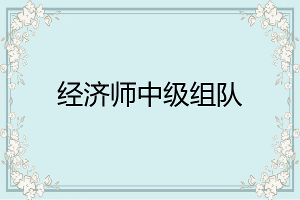 经济师中级组队