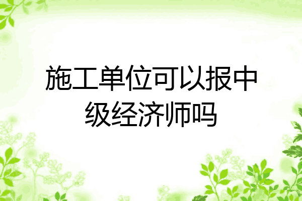 施工单位可以报中级经济师吗
