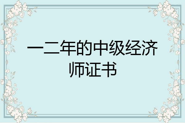 一二年的中级经济师证书