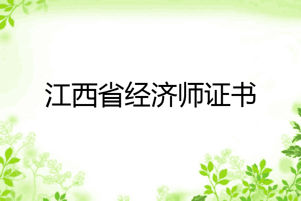 江西省经济师证书