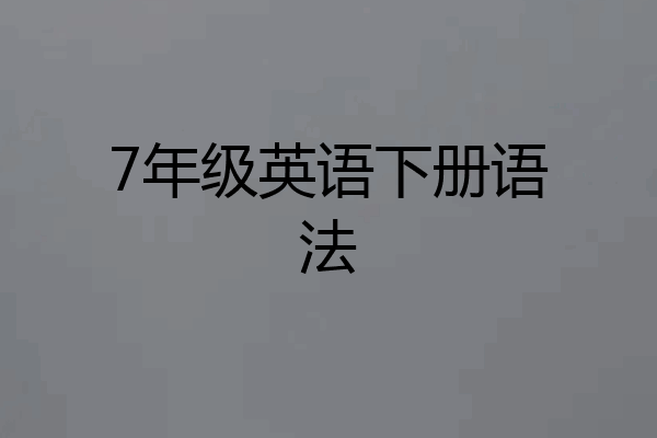 7年级英语下册语法