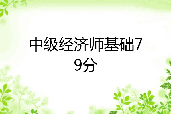 中级经济师基础79分