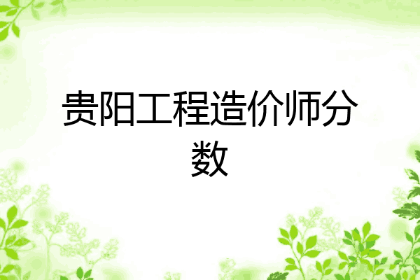贵阳工程造价师分数