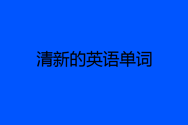 清新的英语单词