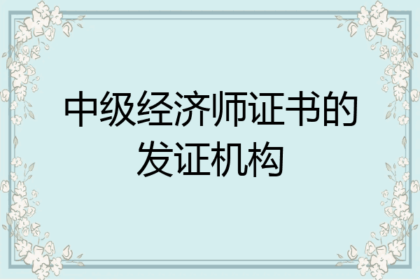 中级经济师证书的发证机构