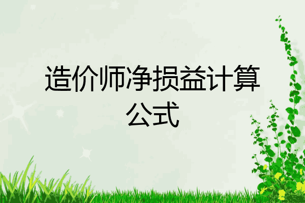 造价师净损益计算公式