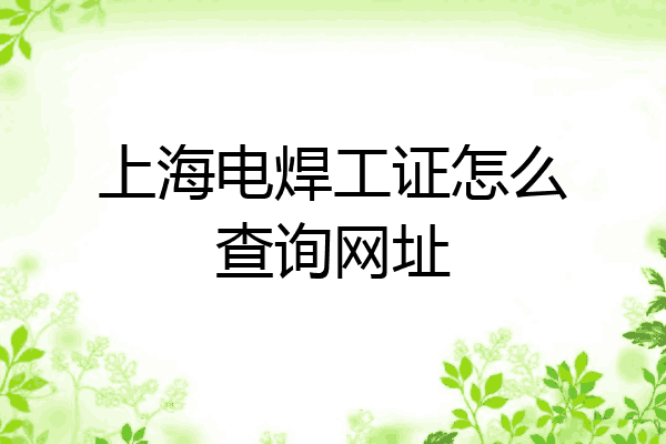 上海电焊工证怎么查询网址