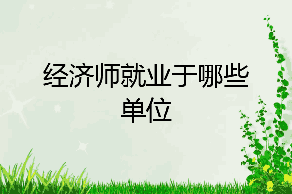 经济师就业于哪些单位