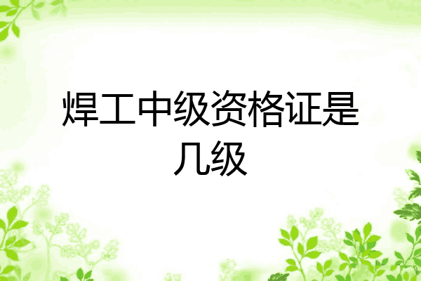 焊工中级资格证是几级