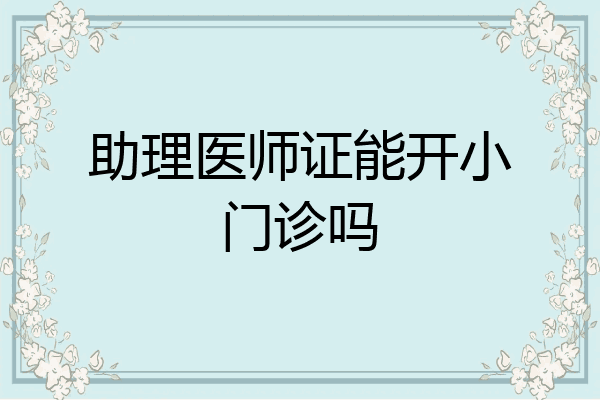 助理医师证能开小门诊吗