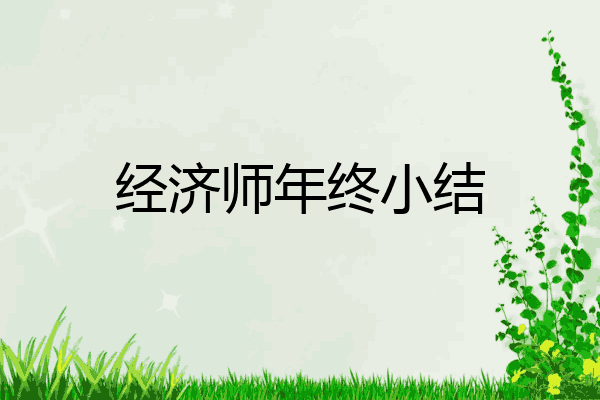 经济师年终小结