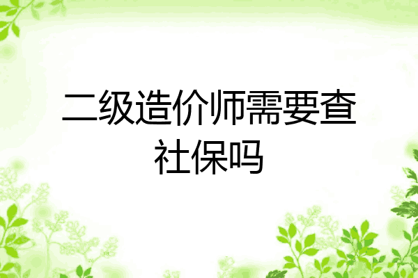二级造价师需要查社保吗