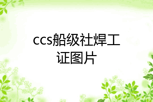 ccs船级社焊工证图片