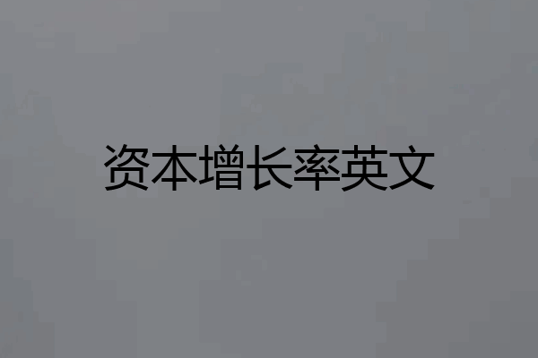 资本增长率英文