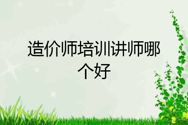 造价师培训讲师哪个好