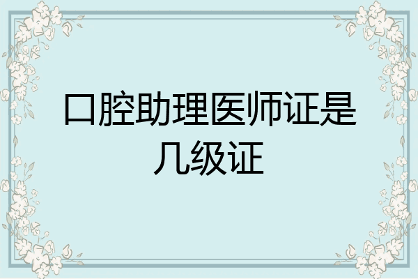 口腔助理医师证是几级证