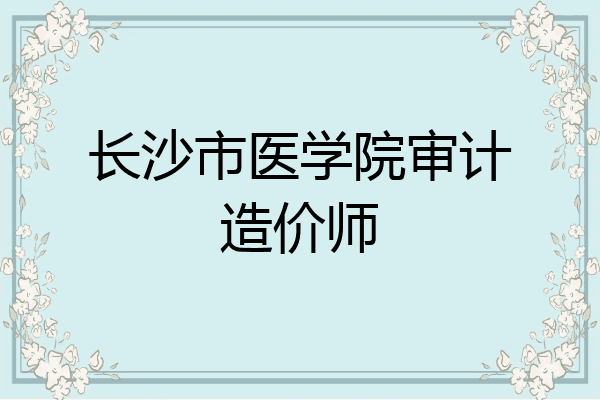 长沙市医学院审计造价师