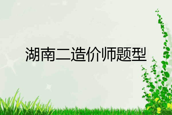 湖南二造价师题型