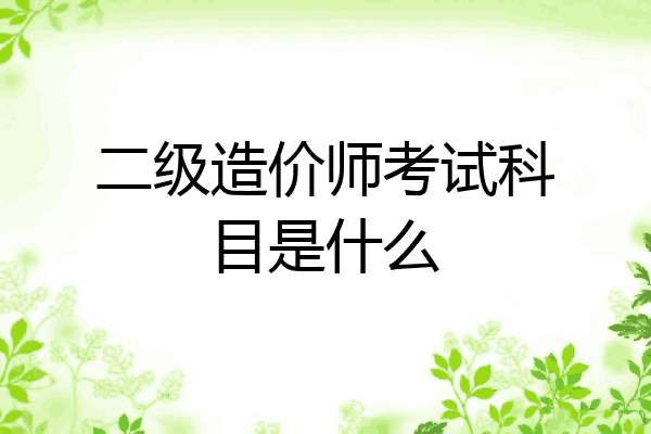 二级造价师考试科目是什么