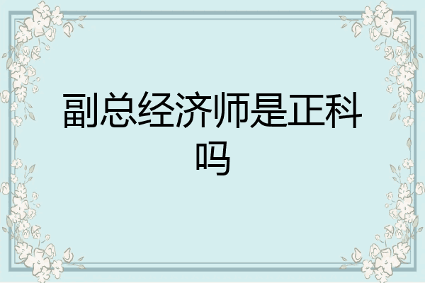 副总经济师是正科吗