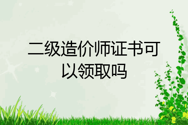 二级造价师证书可以领取吗