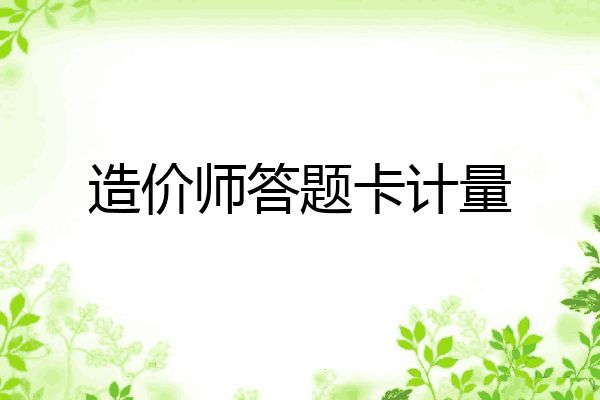 造价师答题卡计量
