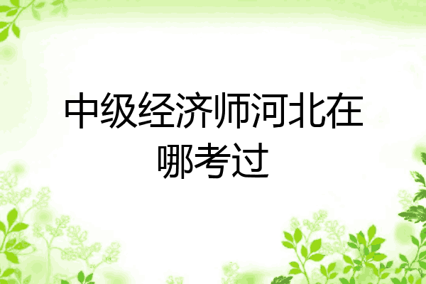 中级经济师河北在哪考过