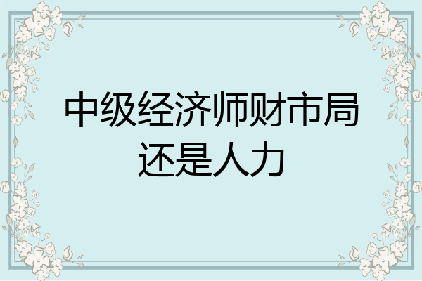 中级经济师财市局还是人力