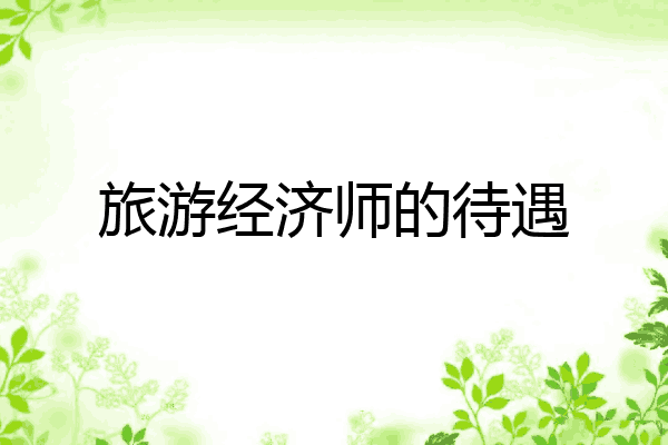 旅游经济师的待遇