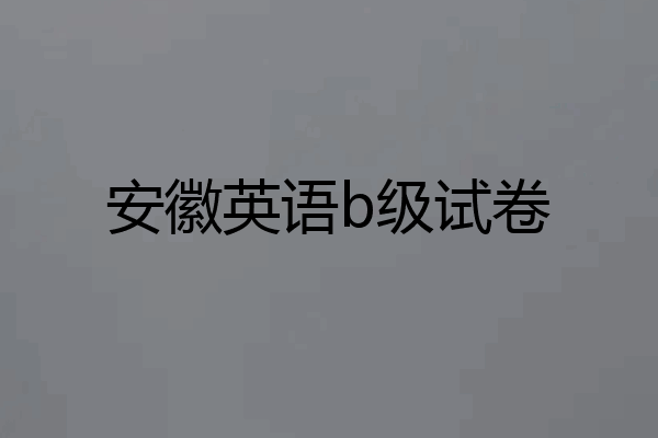 安徽英语b级试卷
