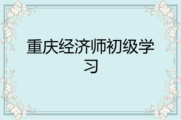 重庆经济师初级学习