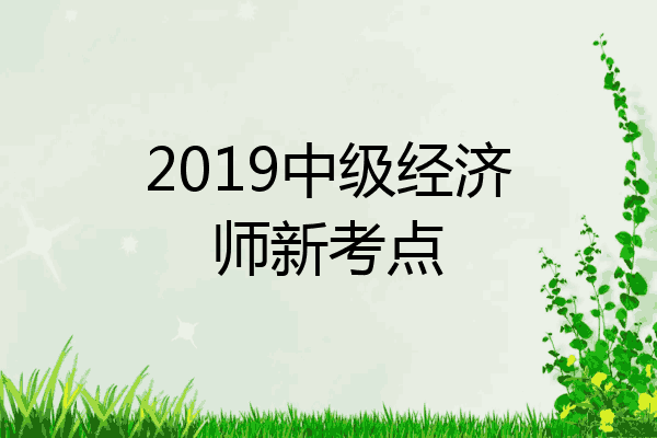2019中级经济师新考点