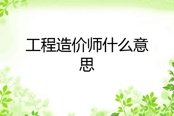 工程造价师什么意思