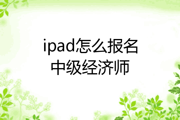 ipad怎么报名中级经济师