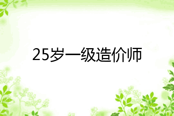 25岁一级造价师