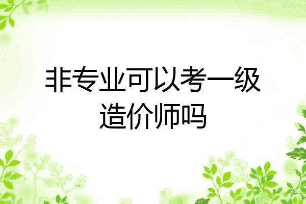 非专业可以考一级造价师吗