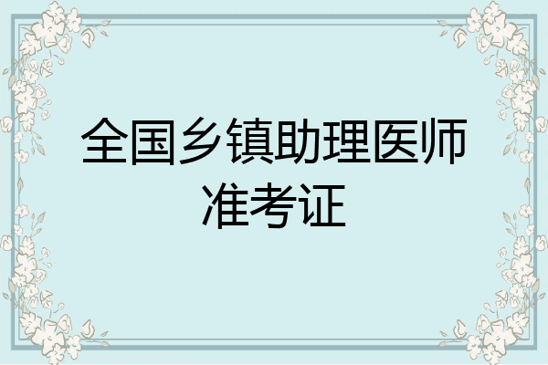 全国乡镇助理医师准考证
