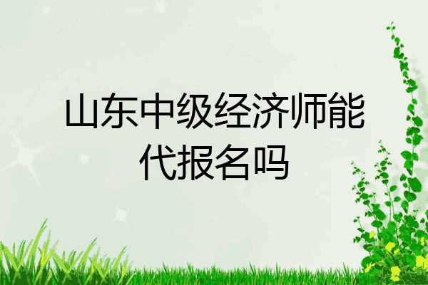 山东中级经济师能代报名吗