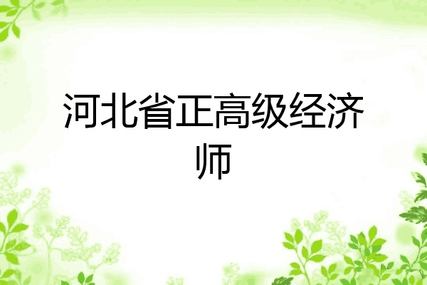 河北省正高级经济师