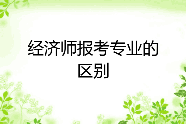 经济师报考专业的区别