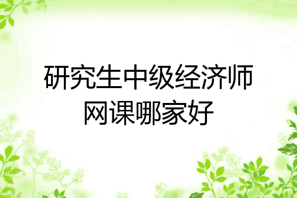 研究生中级经济师网课哪家好