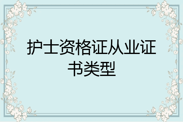 护士资格证从业证书类型